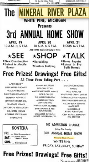 Mineral River Plaza - APRIL 1974 HOME SHOW AD